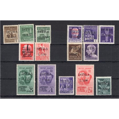 Istria (Pula) 1945 Overprint series no. 22/36 Cert. CiBaFil Cat. €500 (*)