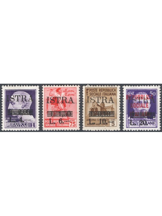 Istria (Pula) 1945 Overprint series nos. 37/40 Cat. €70 (*)