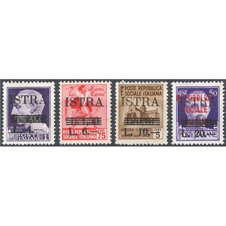 Istria (Pula) 1945 Overprint series nos. 37/40 Cat. €70 (*)