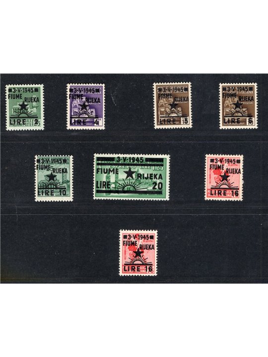 Rijeka 1946 Complete collection series no. 14/20 + 21 CiBaFil Cert. Cat. €430 (** )
