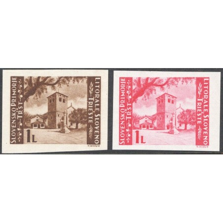 Istria and the Slovenian Littoral 1946 Cathedral of St Just n No. 60A/60B Cat. €120