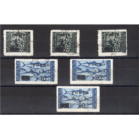 Istria and the Slovenian Littoral 1946 Postmark with overprint in small type series no. 14B/19B CiBaFil Certificate Glue Cat. €6