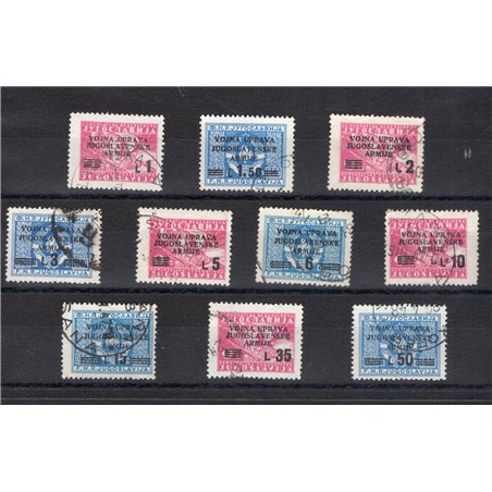 Litorale Sloveno (Amm. Militare Jugoslava) 1947 Soprast. serie n° 67/76 Cat. € 250 (U)