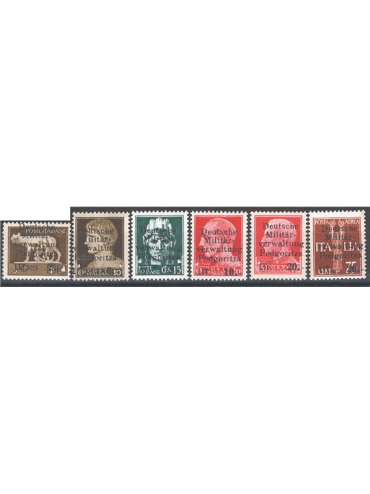 Montenegro 1944 MNH Imperial and Pegasus overprinted unissued Michel 1/6