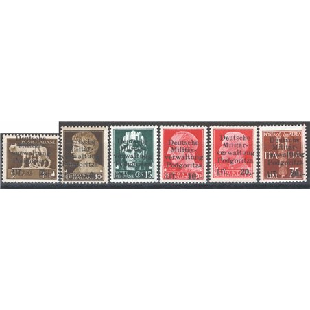 Montenegro 1944 MNH Imperiale e Pegaso  sovrastampata non emessa Michel 1/6 