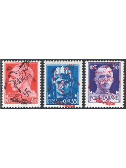 Napoli Liberazione dall'Occup. Nazista 1943 Imperiale 20 + 35 + 50 c. con soprast. della rivolta antinazista CEI serie n° 1A/3 C