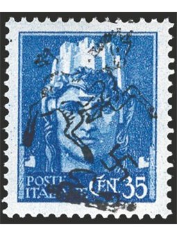 Napoli Liberazione dall'Occup. Nazista 1943 Imperiale 35 c. con soprast. nera della rivolta antinazista CEI n° 2A Cert. IC (**)