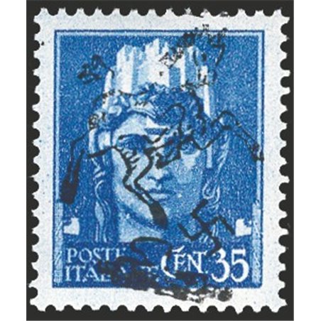 Napoli Liberazione dall'Occup. Nazista 1943 Imperiale 35 c. con soprast. nera della rivolta antinazista CEI n° 2A Cert. IC (**)