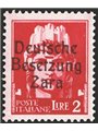 Zara 1943 Imperial 2 £ with occupation overprint no. 12. CiBaFil certified. Cat. €300 (**)