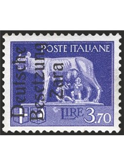 Zara 1943 Imperial 3.70 £ violet with occupation overprint no. 14. Ludin BPP postmark. CiBaFil certified. Cat. €15,000 (**)