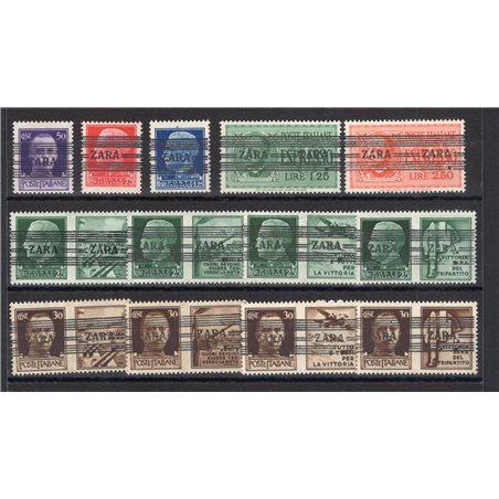 Zara 1943 Overprint series No. 24/34 + Ex 3-4 certified by Biondi catalogue value €1,400 (**)