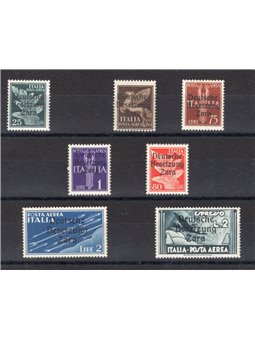 Zara 1943 P.A. Pegasus overprint series No. 1/6 + 9 certified by CiBaFil catalogue value €2,000 (**)