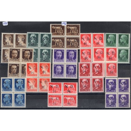 Croatia Šibenik 1943 Imperial with hand-applied overprint in deep purplish black 1st type produced by the Kacic printing works C
