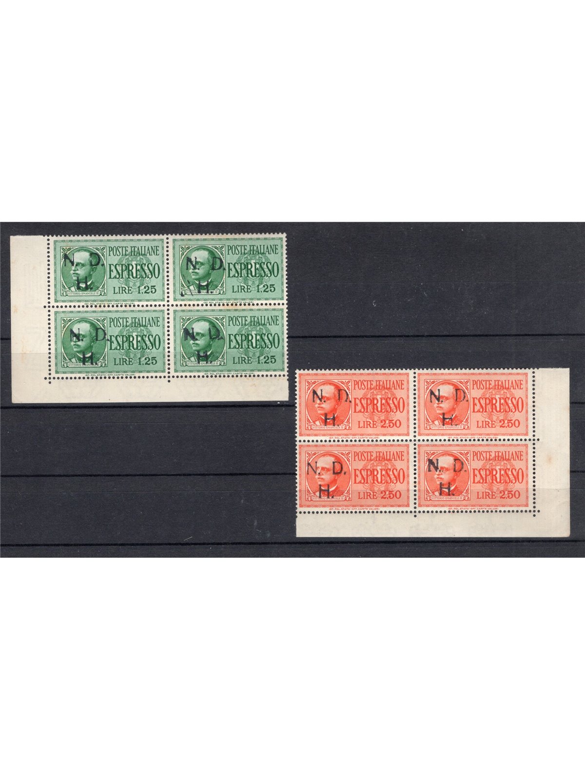 Croatia Šibenik 1943 Express post with N.D.H. overprint 1st type produced by the Kacic printing works CEI series no. 1/2 in a bl