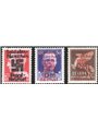 Egeo Salonicco 1944 Franchigia militare 20 c. + 50 c. P.A. 50 c. con soprast. dell'occupazione su fondo latteo serie n° 1/3 **