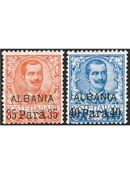 Levante Albania 1907 Soprast. serie n° 1/3 Cat. € 100 (**)