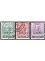 Levant Albania 1907 Overprinted series no. 7/9 Cat. €140 (U)