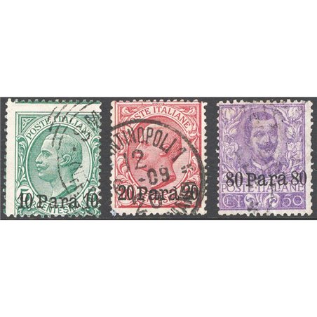 Levante Albania 1907 Soprast. serie n° 10/12 Cat. € 70 (U)