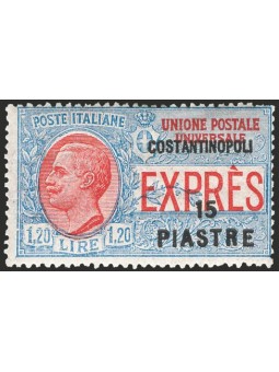 Levante Constantinople 1923 Express Victor Emmanuel 1.20 £ overprinted no. 4 Cat. € 30 (** )