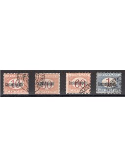 Levante Constantinople 1922 Overprinted tax stamps series no. 1/4 with postal control stamp Cat. € 440 (*)