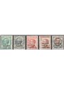 Levante Smirne 1922 Floreale soprast. serie n° 9/13 Cat. € 74 (*)