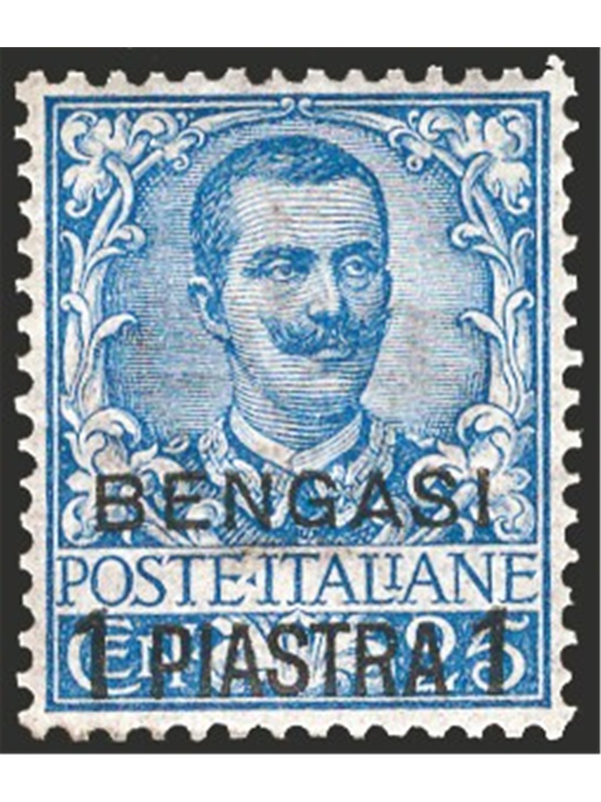 Levante Benghazi 1901 Floral 25 c. light blue overprint No. 1 with excellent centring CiBaFil Cert. Cat. €700 (**)