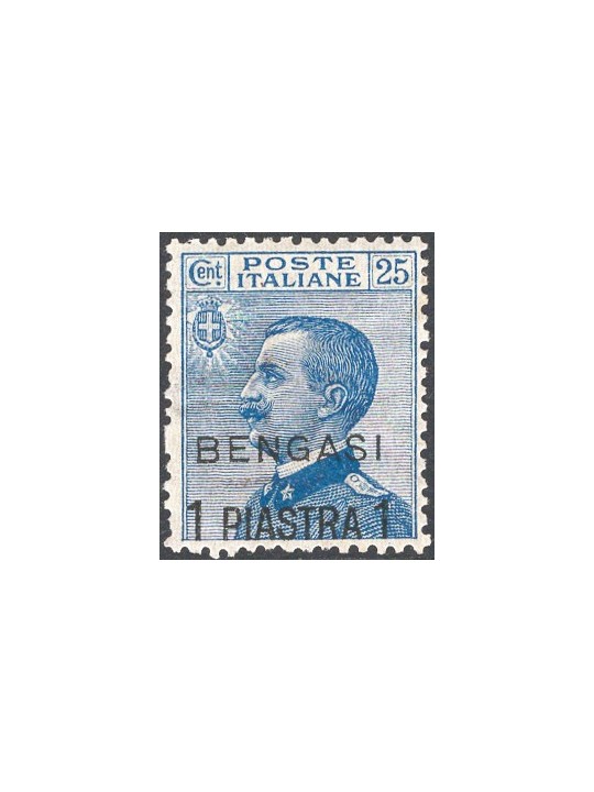 Levante Benghazi 1901 Floral 25 c. light blue overprint no. 2 Cat. € 140 (*)