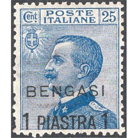 Levante Benghazi 1901 Floral 25 c. light blue overprint no. 2 Cat. € 140 (*)