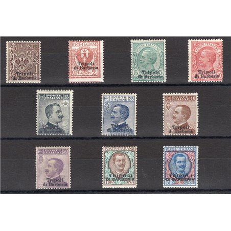 Levante Tripoli of Barbary 1909 Overprint series no. 1/10 CiBaFil Cert. Cat. € 1,900 (**)