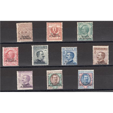 Levante Tripoli di Barberia 1909 Overprint series no. 1/10 CiBaFil certified Cat. €760 (*)