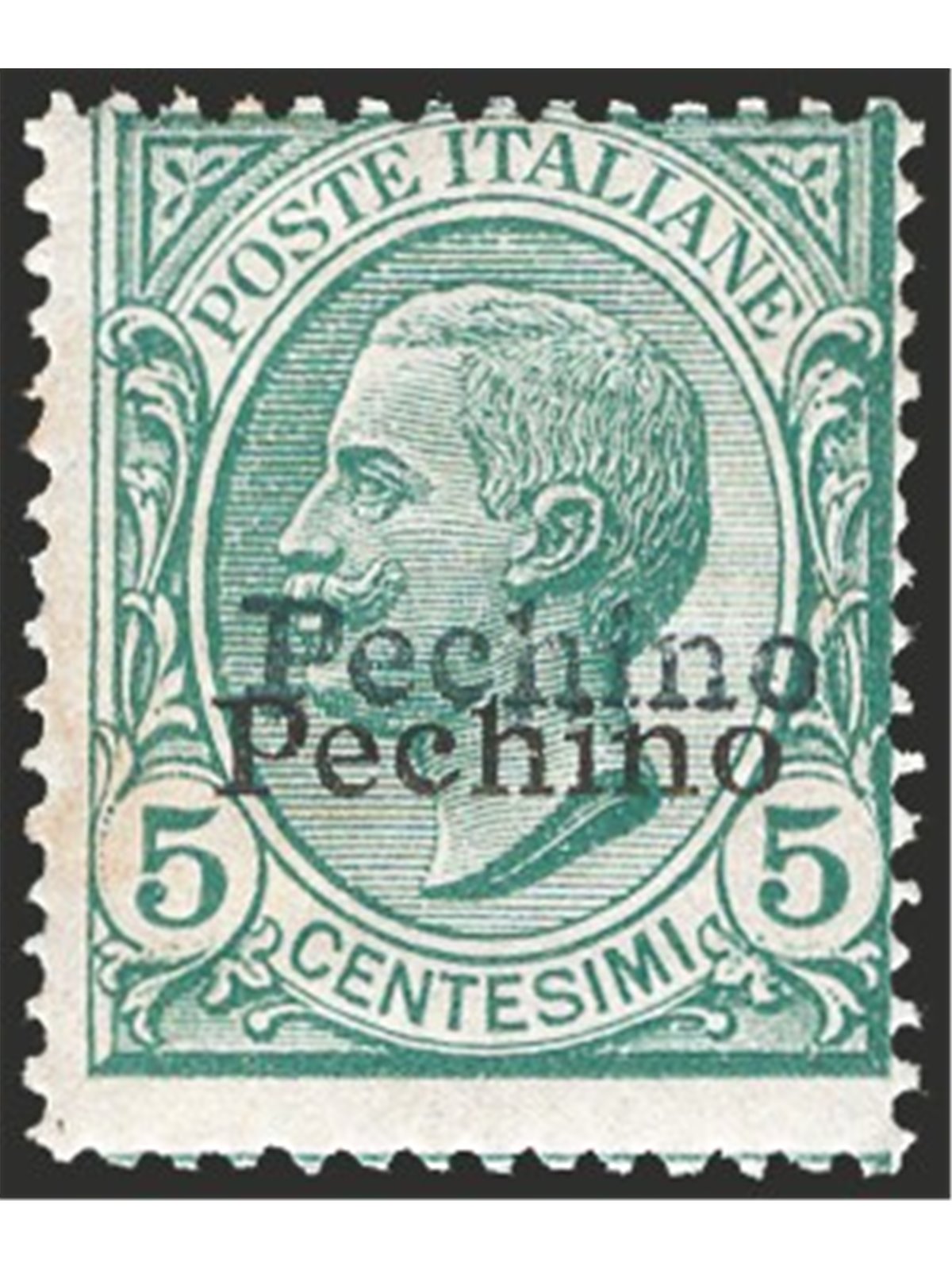China Beijing 1917/18 Leoni type 5 c. green with double overprint no. 10a Cert. CiBaFil Cat. €750 (**)