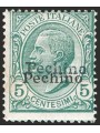 Cina Pechino 1917/18 Tipo Leoni 5 c. verde con doppia soprast. n° 10a Cert. CiBaFil Cat. € 750 (**)