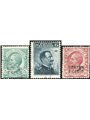China Tientsin 1917 2 c. on 5 green + 4 c. on 10 pink + 6 c. on 15 grey with original cancellation series no. 1/3. Biondi Certif