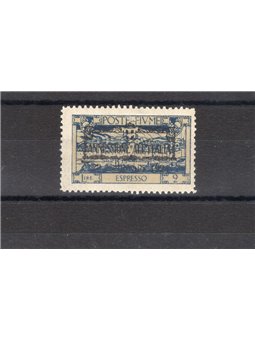Fiume 1924 Express stamp 2 £ light blue overprinted with partial transfer of the overprint unlisted (no. ° 12) (**)