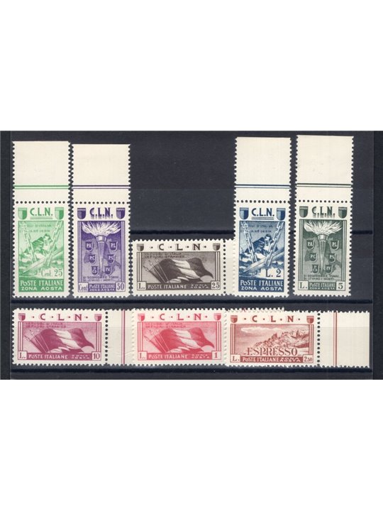 Emissioni  Aosta 1944 Soggetti vari serie n° 9/16 Cat. € 125 (**)