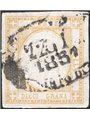 Italy 1861 Neapolitan Naples Provinces Victor Emmanuel in relief 10 gr. orange with oval date stamp No. 22 Certified by Biondi C