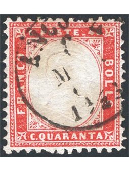 Italia 1862 Vitt. Emanuele 40 c. rosso carminio n° 3 Cert. CiBaFil Cat. € 350 (U)