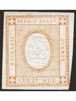 Italia 1862 Cifra in rilievo 2 c. bistro n° 10 Cat. € 80 (*)