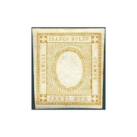 Italy 1862 Victor Emmanuel experimental stamp 2 c. bistro 2 c. border No. 10 with the king’s effigy in the centre in place of th
