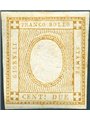 Italy 1862 Victor Emmanuel experimental stamp 2 c. bistro 2 c. border No. 10 with the king’s effigy in the centre in place of th