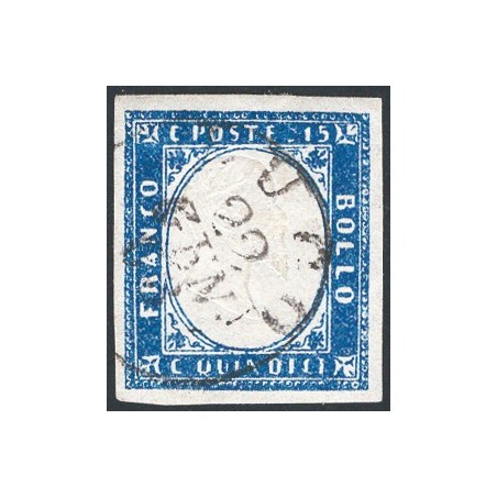 Italy 1863 Victor Emmanuel 15 c. light blue 1st month of issue No. 11. Signed by Bolaffi certified by IC (U)