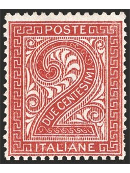 Italy 1865 Figure 2 c. reddish-brown London print no. L15 with fair printing. Signed by Chia ED Cat. €9,500 (**)