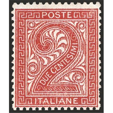 Italy 1865 Figure 2 c. reddish-brown London print no. L15 with fair printing. Signed by Chia ED Cat. €9,500 (**)