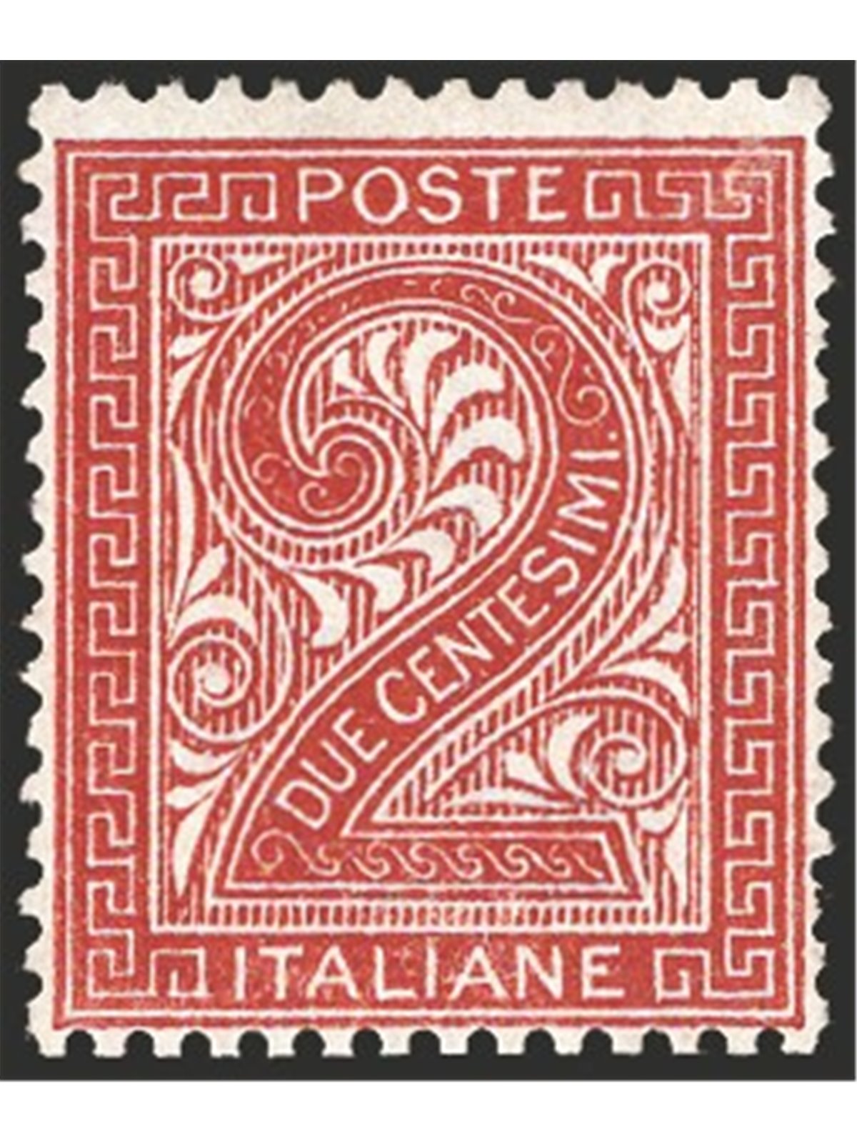 Italy 1865 Figure 2 c. reddish-brown London print no. L15 with fair printing. Signed by Chia ED Cat. €9,500 (**)