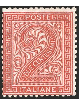 Italy 1865 Figure 2 c. reddish-brown London print no. L15. Signed by Chia Cat. €2,750 (**)