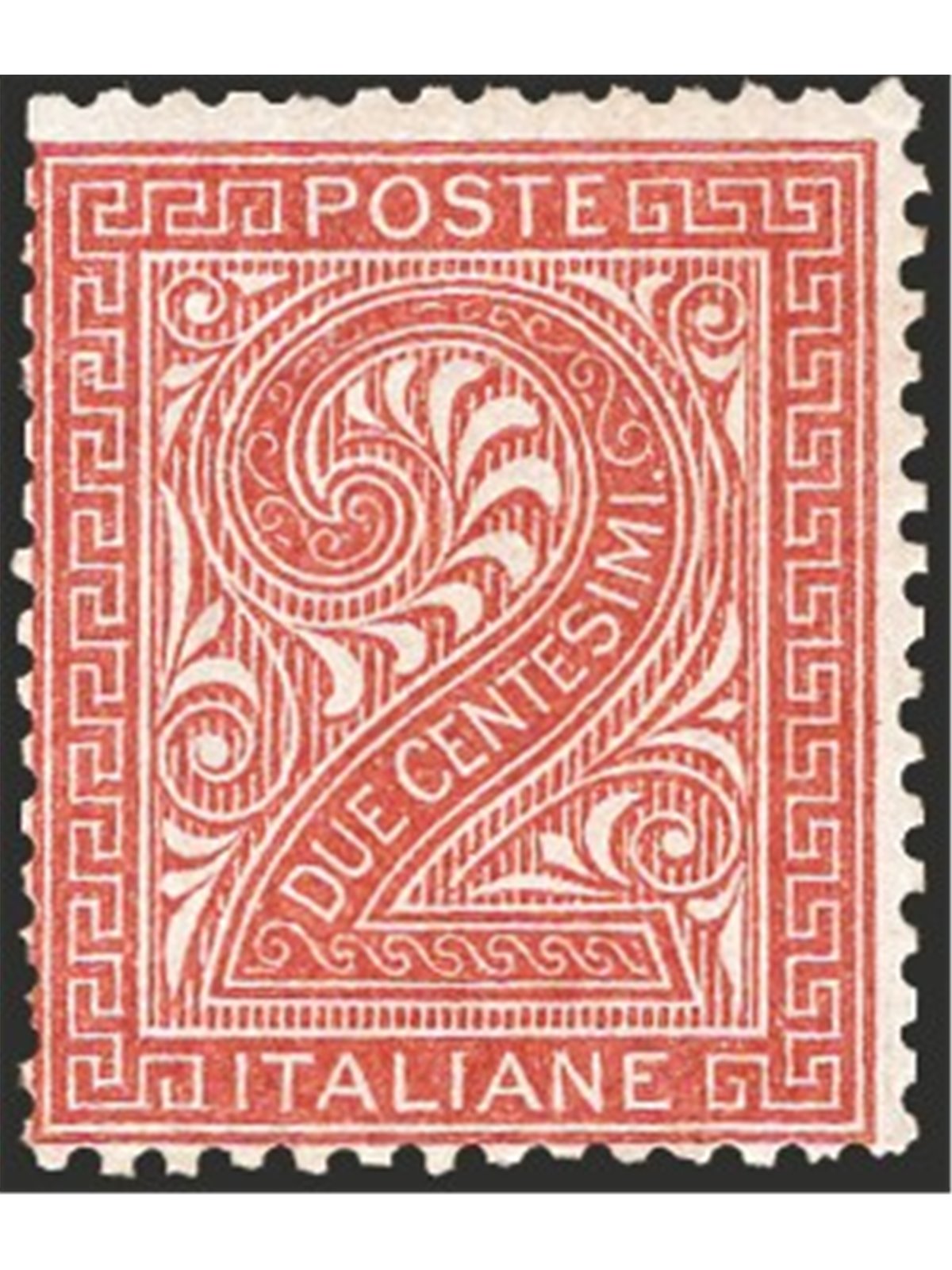 Italy 1865 Figure 2 c. reddish-brown London print no. L15. Signed by Chia Cat. €2,750 (**)