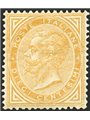 Italia 1863 Vitt. Emanuele 10 c. giallo n° T17 con ottima centratura Cert. Biondi Cat. € 19.000 (*)