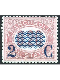 Italia 1878 Servizio 2 c. su 20 c. n° 31 con ottima centratura Cert. Biondi Cat. € 3.200 (*)