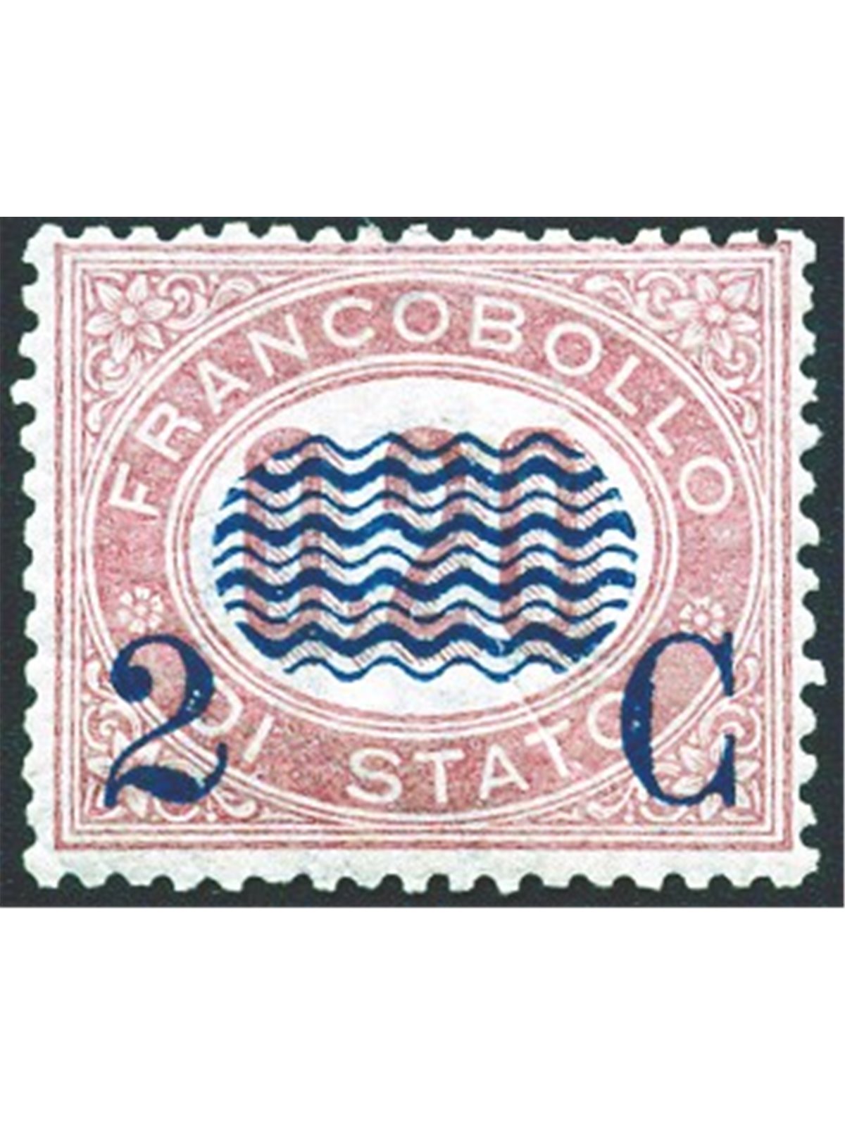 Italia 1878 Servizio 2 c. su 20 c. n° 31 con ottima centratura Cert. Biondi Cat. € 3.200 (*)