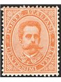 Italia 1879 Umberto I 20 c. arancio n° 39 con ottima centratura. Firm. Chia Cert. CiBaFil Cat. € 1.400 (**)